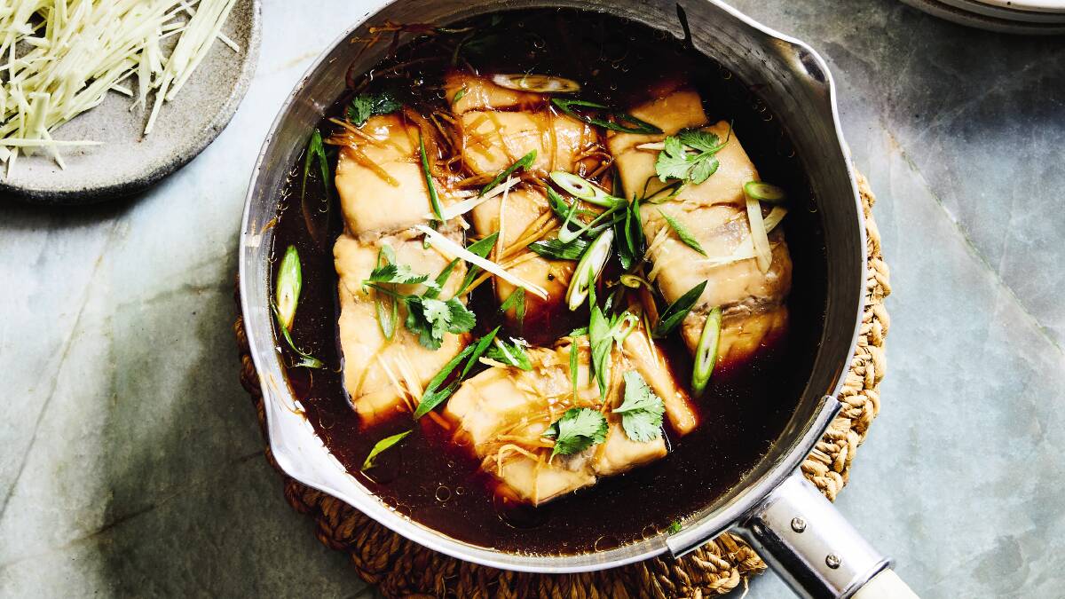 Braised fish with soy and ginger. Picture: Armelle Habib