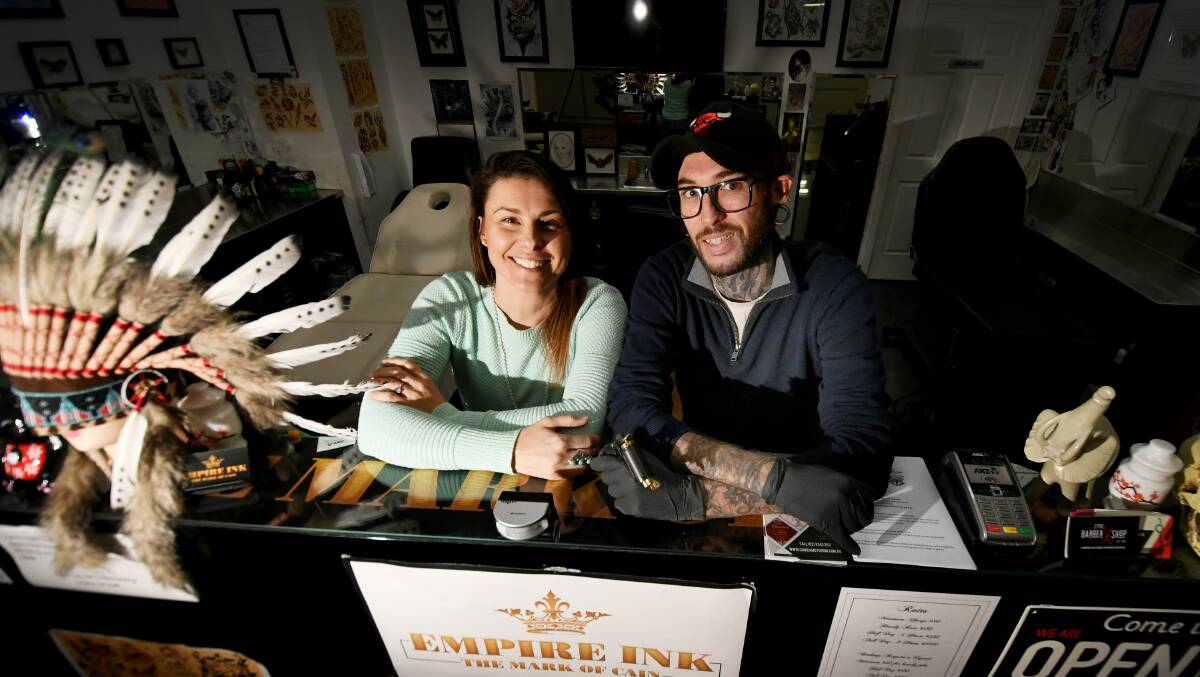 GRAND RETURN: Empire Ink's Shelley Watson and Cain Dibley are bracing for an influx of bookings. Photo: Gareth Gardner