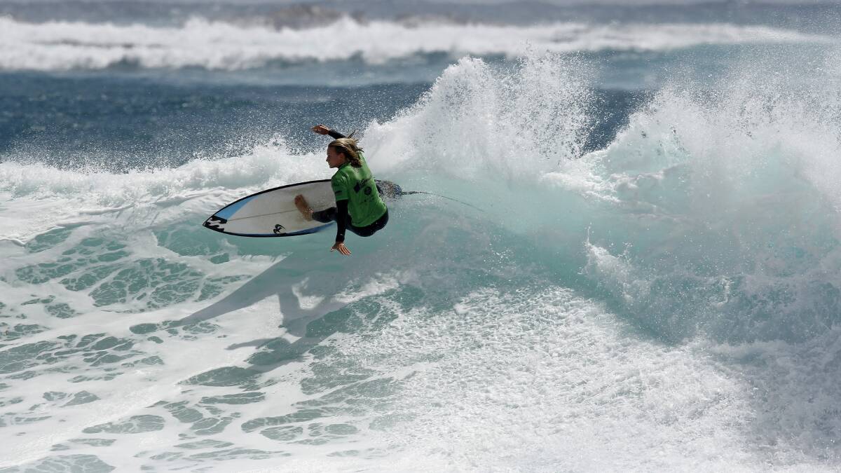 Margaret River's Ben Spence on Day 1 of the WSL Qualifying Series Cape Naturaliste Pro. Image by Surfing WA/Majeks.