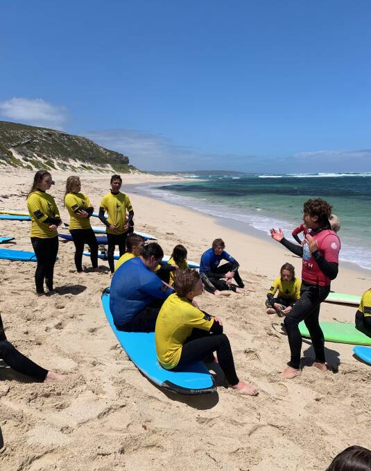 Students from Busselton Senior High School and Margaret River High School are taking part in the Wadandi Surfing Academy.