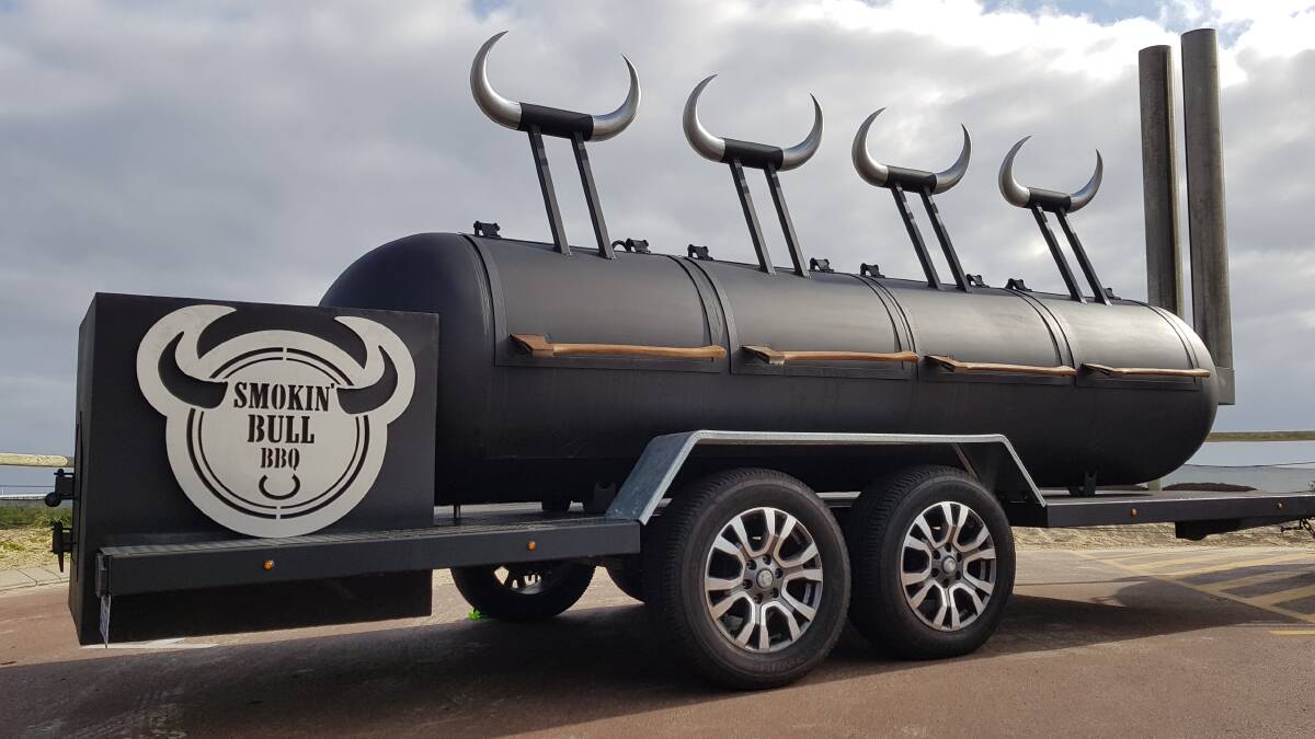 Busselton friends Chris Richards and Matt Suriani have built WA's biggest smoking barbecue. Image supplied.