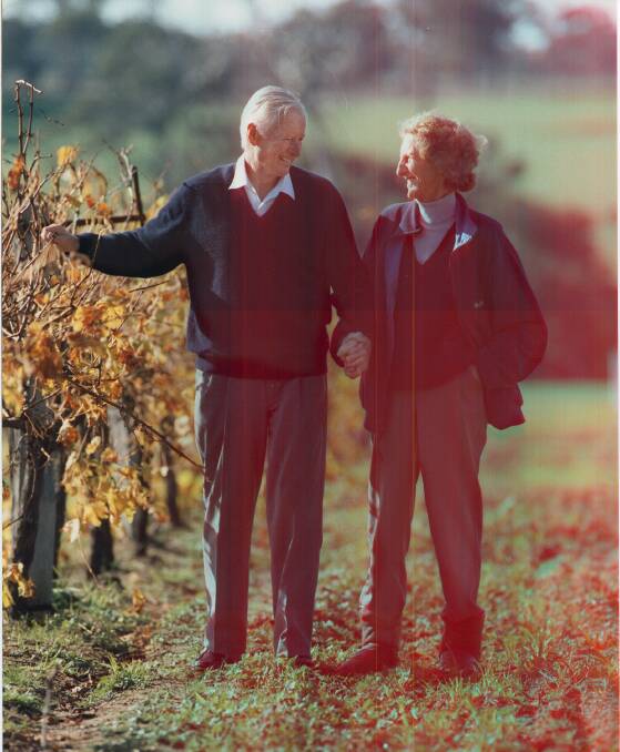 Kevin and Diane Cullen in the vineyards. Image supplied.