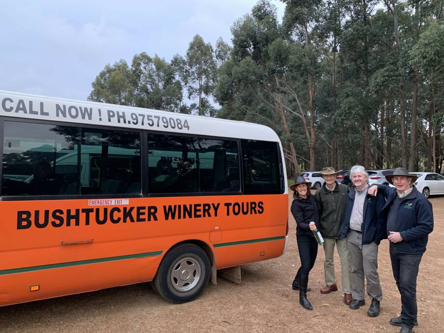 The federal government's JobKeeper subsidy has been a lifine line for 30-year old tourism business Bushtucker Tours, pictured are Helen Lee, John Collinridge, Brenton Corbett and Peter Chandler. Image supplied.