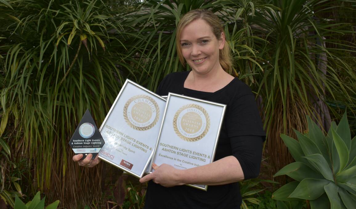 Southern Light Events owner Jane Ashton scooped up awards at the Telstra Margaret River Region Business Awards and was named runner-up business of the year.