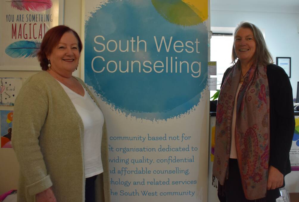 South West Counselling chief executive Karen Sommerville and service coordinator Bev Atkinson received funding from Lotterywest to enhance their online counselling services.