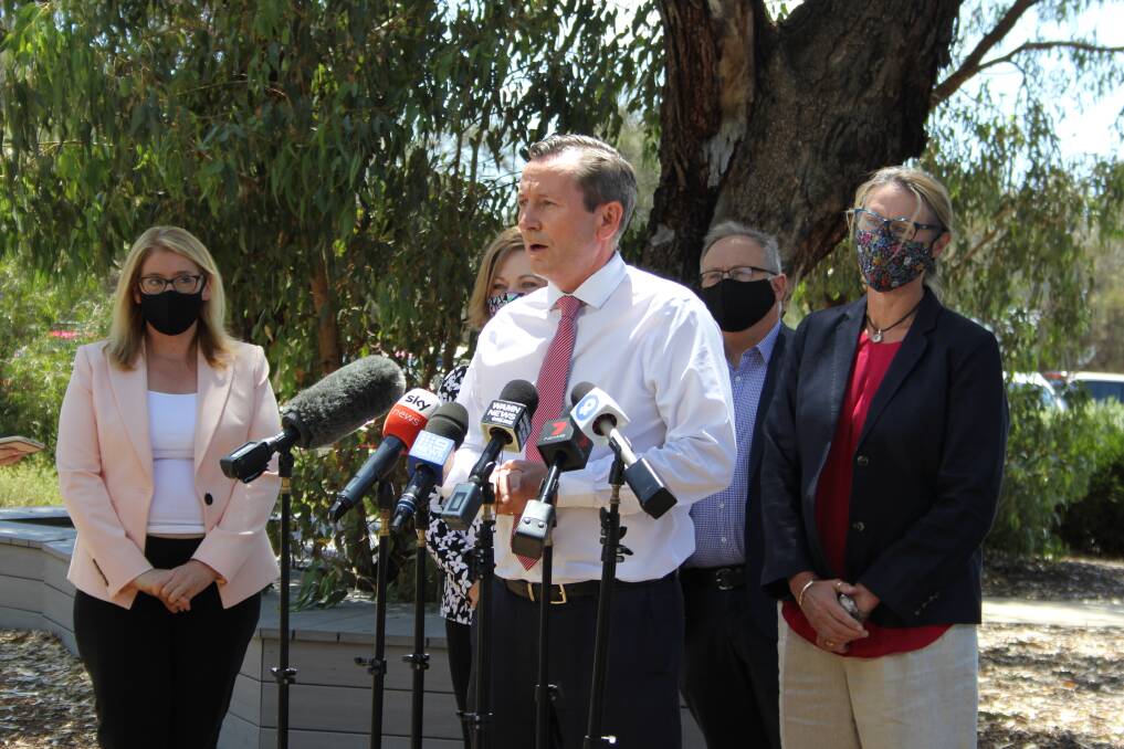 During a press conference in Mandurah, Premier Mark McGowan says the WA Liberal's plan is unachievable. Photo: Claire Sadler.