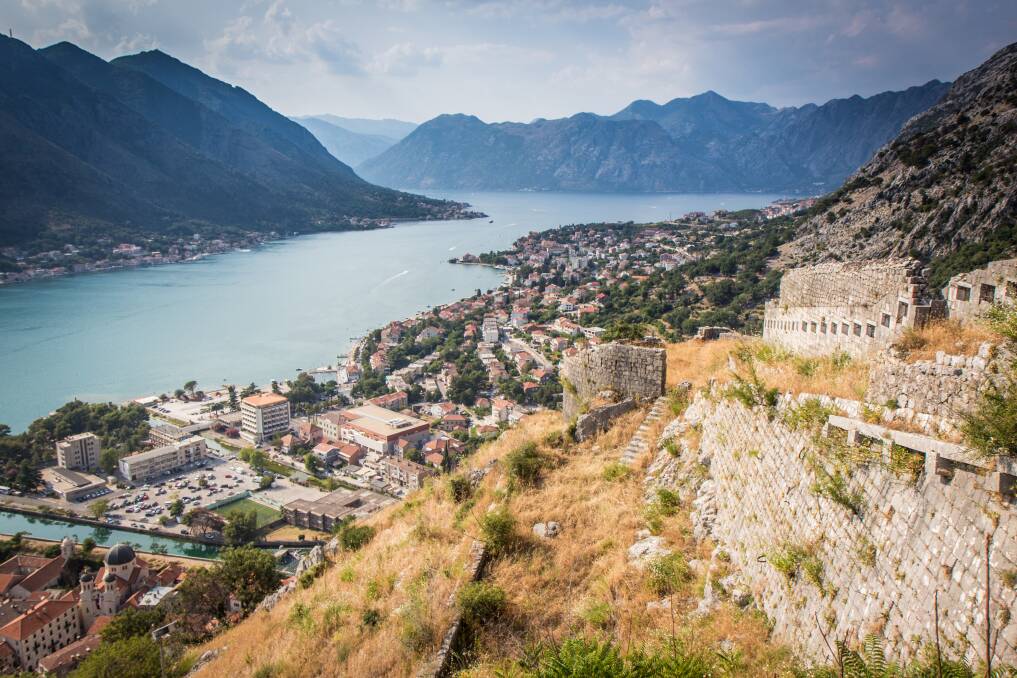 The view across the Bay of Kotor from the Kotor fortifications. Picture: Michael Turtle