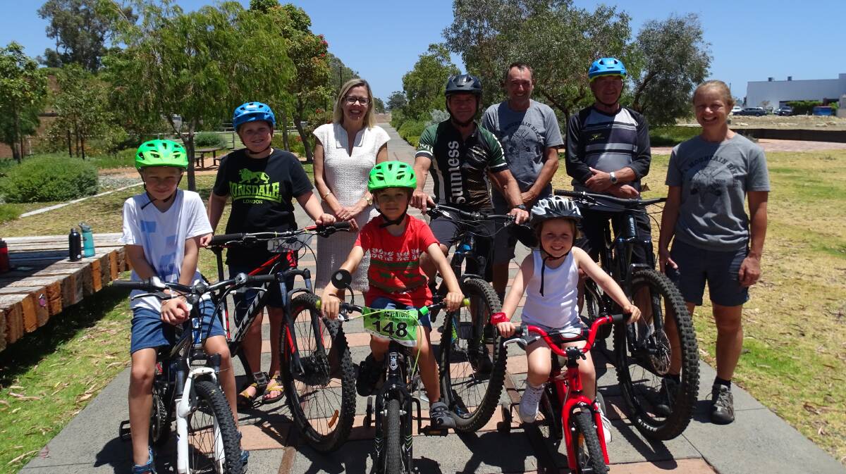 Vasse MLA Libby Mettam with members from the Cape Mountain Bikers Inc. Photo supplied.