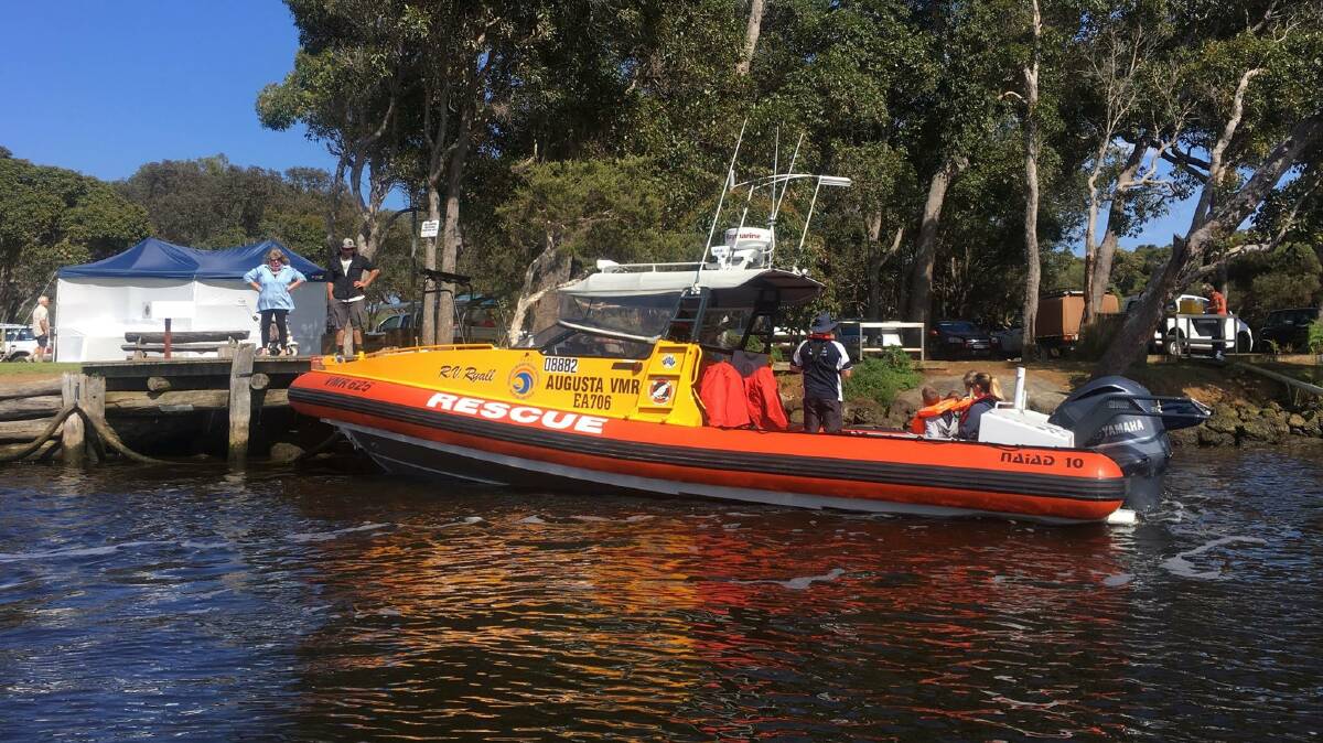 The Augusta Volunteer Marine Rescue Group were called out on Wednesday January 17 when a 12 metre cabin cruiser sunk. Photo from Augusta Volunteer Marine Group Facebook page.