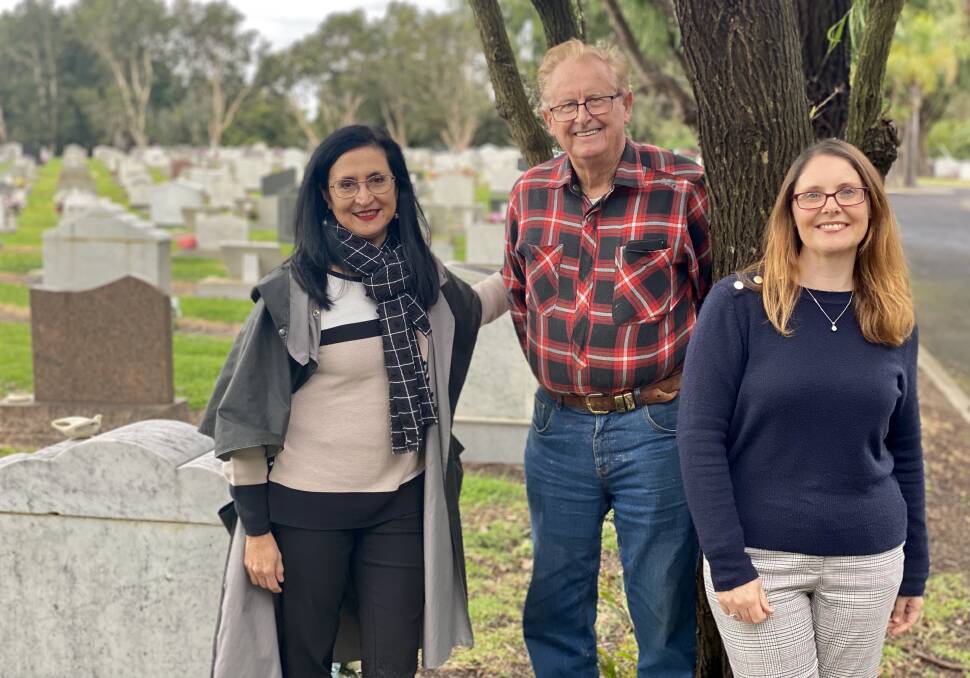 South West Compassionate Communities Network Chair Professor Samar Aoun, Jim Bovell and Lisa Miles look forward to conducting some of the Dying to Know Day activities between August 5 and 9.