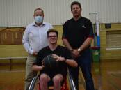 Inclusive: Bunbury MLA Don Punch with Wheelchair Sports South West Inc president Neil Crombie and vice president Cory Crombie. 