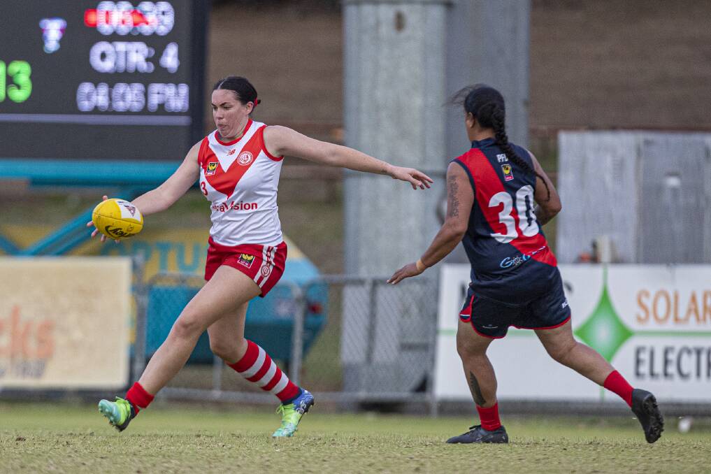 Leader: Former South Bunbury player Kate Fielding was the first to announce she was leaving the club. Picture: JLG Photographics.