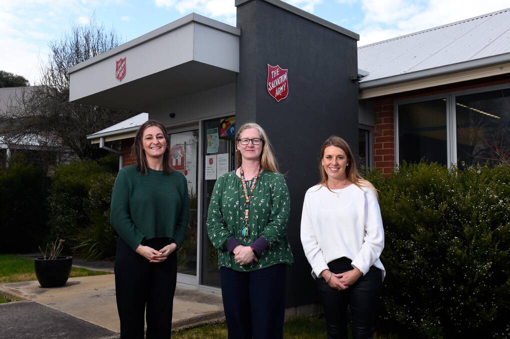 DIRE NEED: Salvation Army Ballarat homelessness program leaders Kellie Brown, Sonia LeFevre and Louise Jeffrey say more affordable housing is needed. 