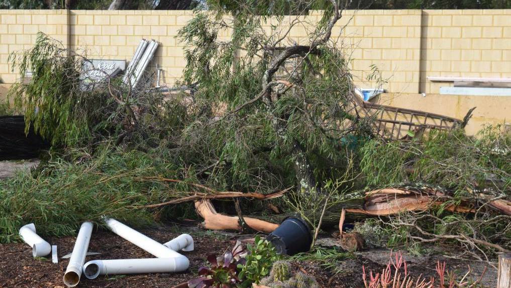 Damage in Busselton during previous severe weather. Image Sophie Elliott.