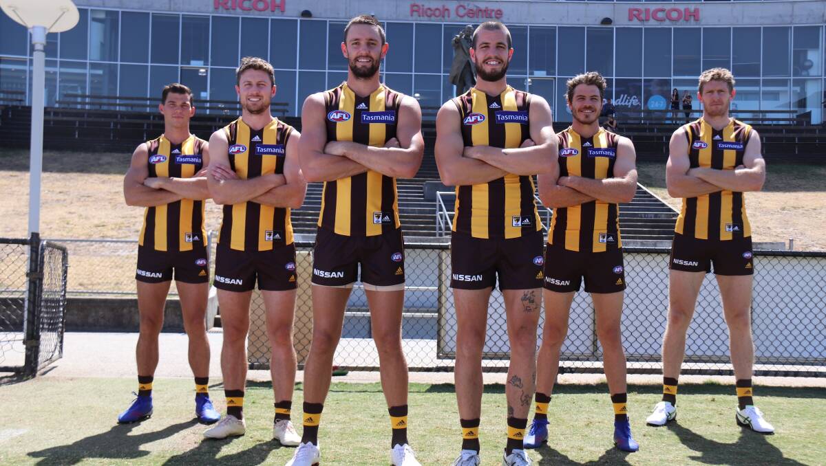 The 2019 Hawks Leadership Group. Ben Stratton, front right. Image supplied.