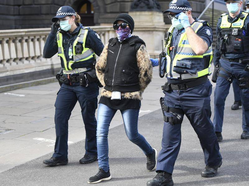 An anti-lockdown protest in Melbourne has resulted in six arrests.