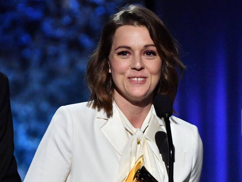 Brandi Carlile accepts the Grammy award for Best Americana Album for By The Way, I Forgive You.