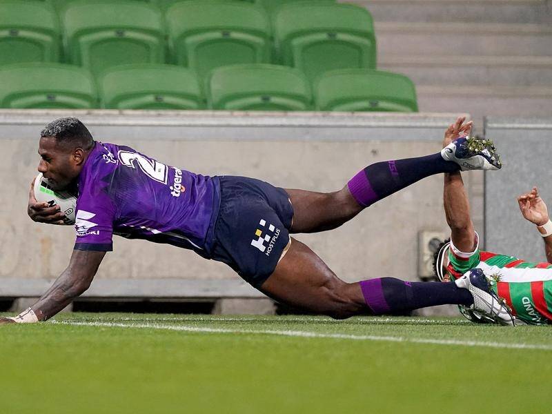 Suliasi Vunivalu was one of four Melbourne Storm try scorers in their NRL win over South Sydney.
