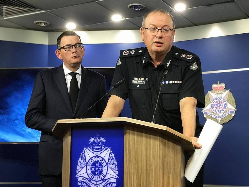 Chief Commissioner Graham Ashton says three men have been arrested in counter terror raids.