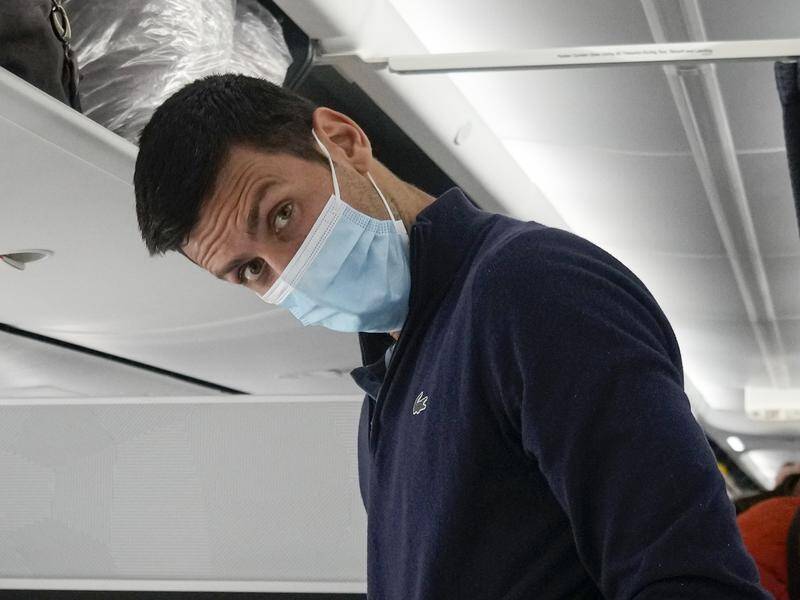 Novak Djokovic has flown to Belgrade amid Serbia's fury at the treatment of its national hero.