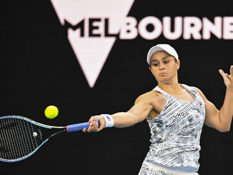 Top seed Ash Barty has made easy work of her first-round Australian Open match, winning 6-0 6-1.