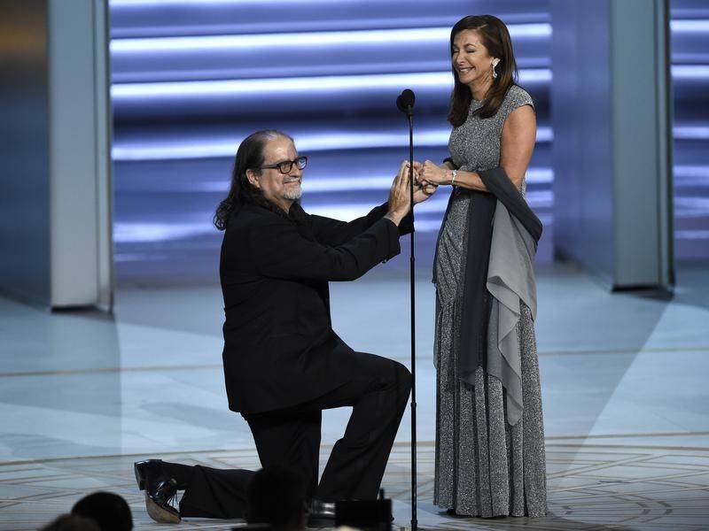 Emmy winner Glenn Weiss has proposed to girlfriend Jan Svendsen at the awards ceremony in LA.