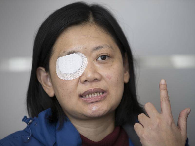 Indonesian journalist Veby Mega Indah, is blaming police for her injury during a Hong Kong protest.