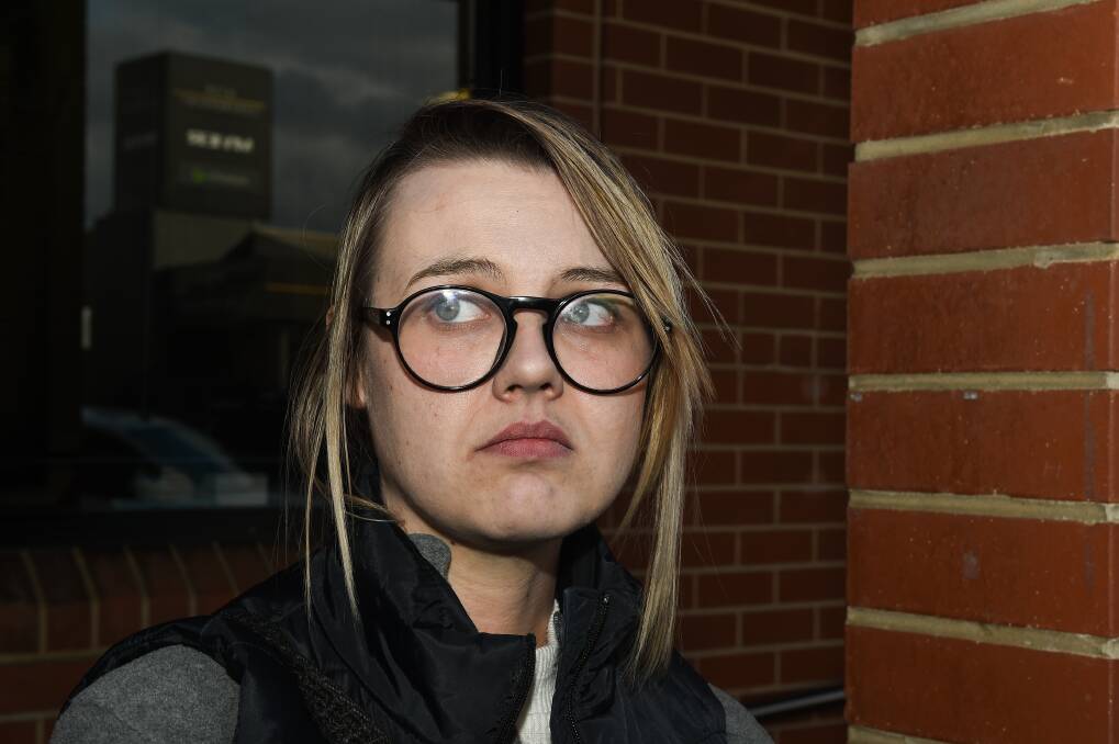 Amber Holt outside Albury Local Court on Tuesday afternoon soon after her sentencing. Picture: MARK JESSER