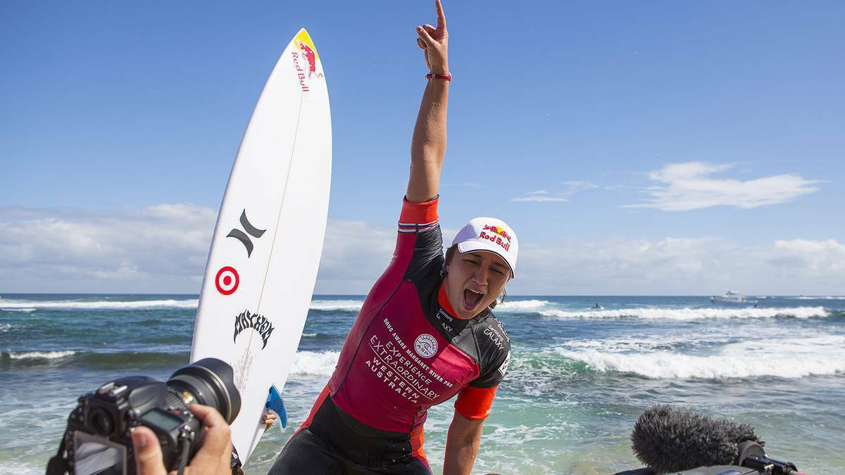 Carissa Moore won the women's Margaret River Pro final for the second consecutive year. Photo by ASP/Kirstin Scholtz.