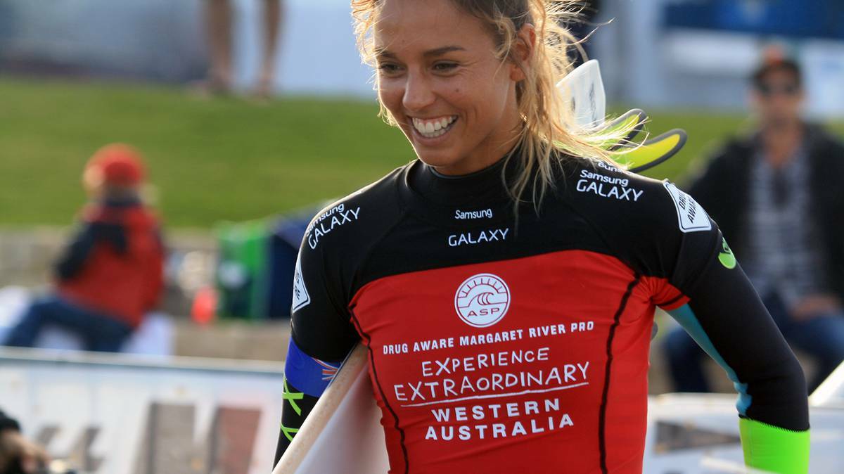 Well done: Australia’s Sally Fitzgibbons, number three on the World Championship Tour, has made it to the Margaret River Pro Quarterfinals. Pic: Sandy Powell