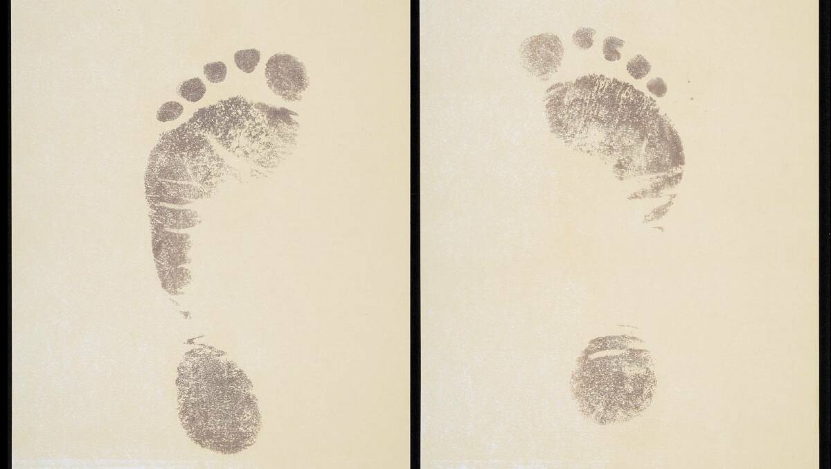 Facsimile of Hannah Clarke's footprints, on loan from Sue and Lloyd Clarke. Picture: National Museum of Australia
