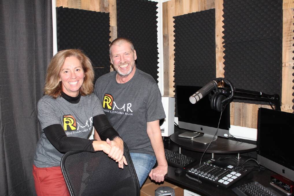 Radio Margaret River Program Director Pip Mattiske with newly appointed Station Manager James Burke in RMR Studio 2. 