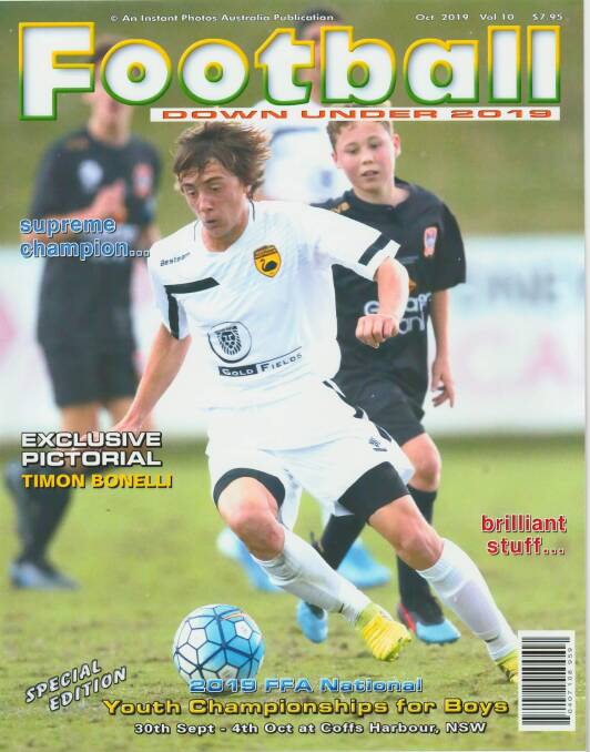 Rising star: Margaret River Timon Bonelli featured on the cover of Football Down Under magazine.