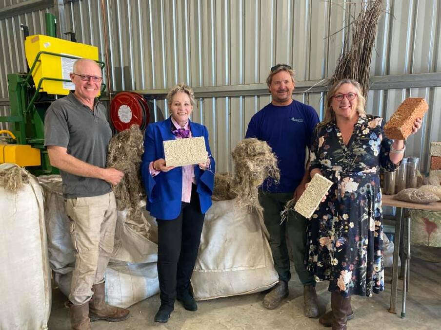 David Campbell and Gary Rogers (pictured with Alannah Mactiernan and Jane Kelsbie) have opened WAs first hemp processing facility - taking locally grown hemp and turning it into bricks for construction. 