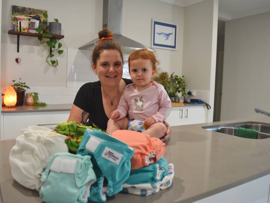Rebecca Simmonds - pictured with baby Ivy - will facilitate the Real Cloth Nappy Workshops around the region next week. 