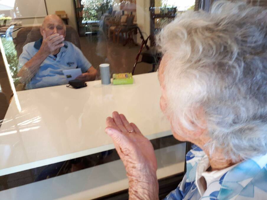 A rare chance to blow a kiss - 93 year old Tom and 90 year old Irene have been married since 1951.