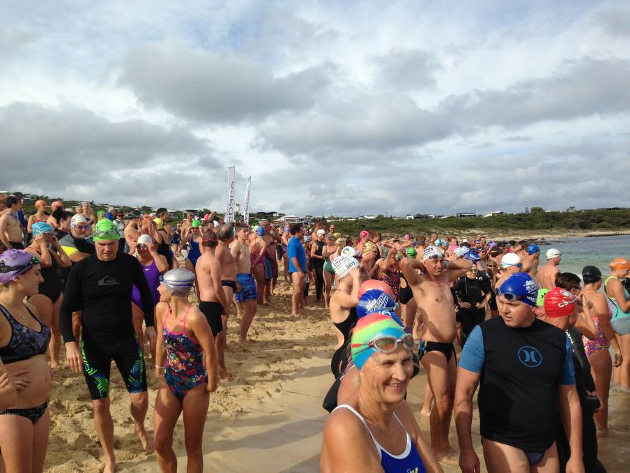 The annual Gracetown Bay Swim is a highlight of the Easter weekend, with hundreds jumping in the water to tackle the course. Photo: Supplied
