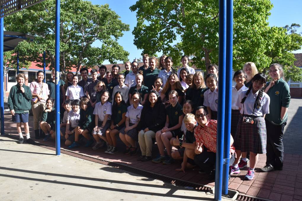 The large group of visiting students joined their Margaret River counterparts for a week of school along with excursions to the region's attractions. 