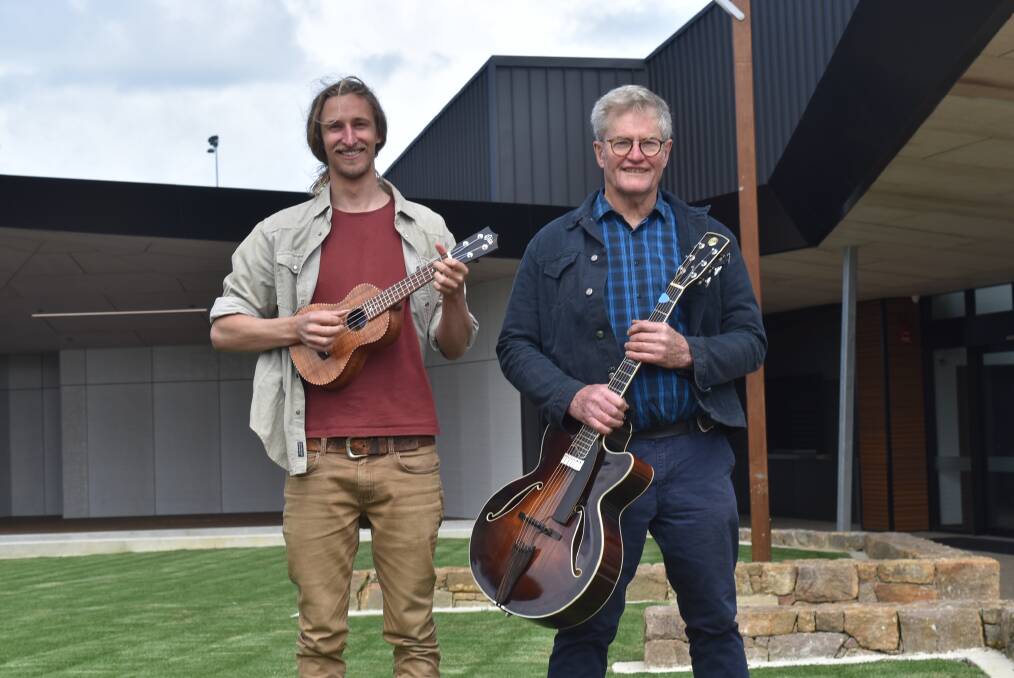 Dan White and Scott Wise at the newly constructed Margaret River HEART, where the first ever Strings Attached Guitar Festival will launch on October 11. 