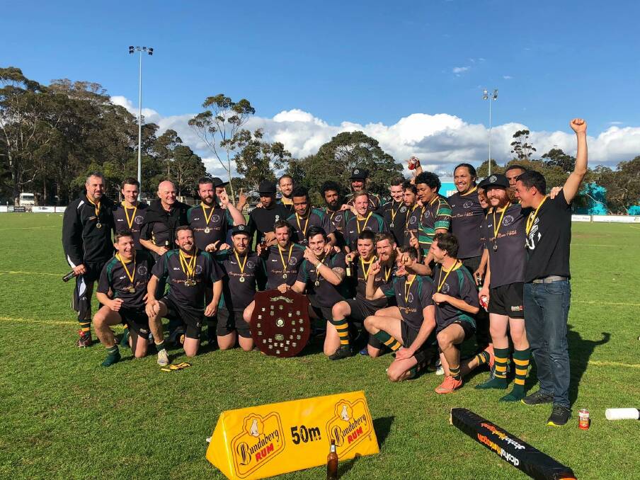 Champions: The victorious Margaret River Gropers rugby team after their win on Saturday. Photos: MR Gropers