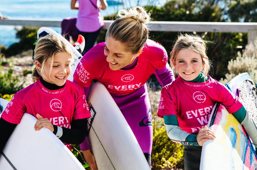 Current world champ Steph Gilmore at the Rising Tides event. Photo. WSL/Dunbar