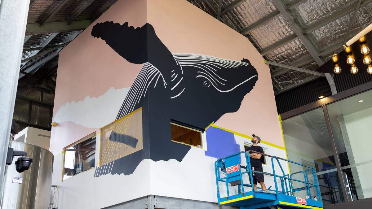 The mural, titled 'Breach', will be completed during the upcoming 9th annual Margaret River Region Open Studios, held from 10 to 25 September. Picture: Lewis French