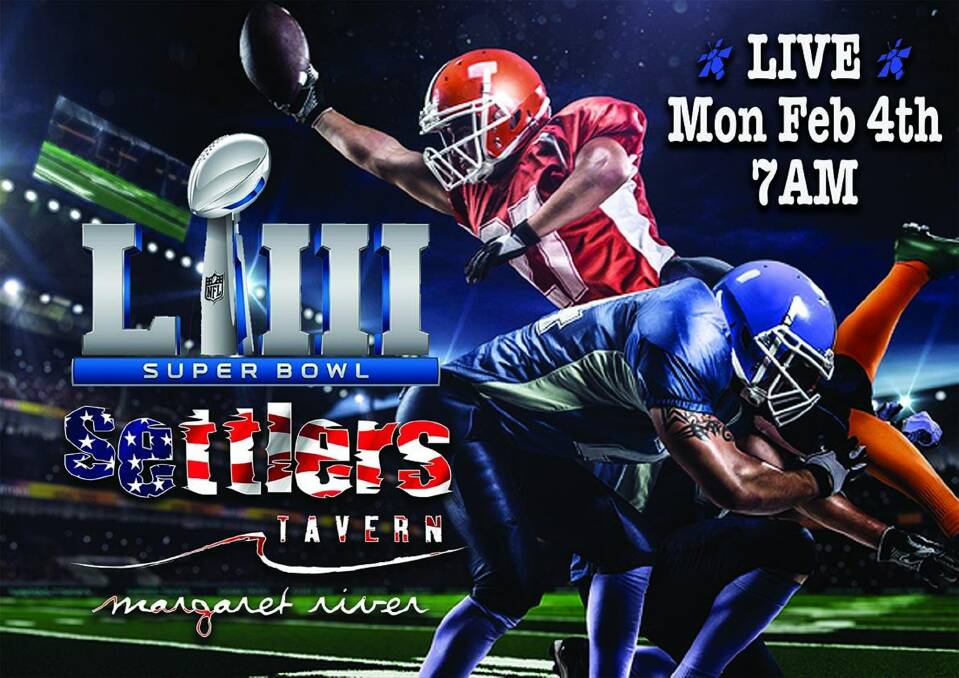 Early start: The Settlers Tavern Front Bar will be open from 7am on Monday February 4 to screen the Super Bowl live from Atlanta. 