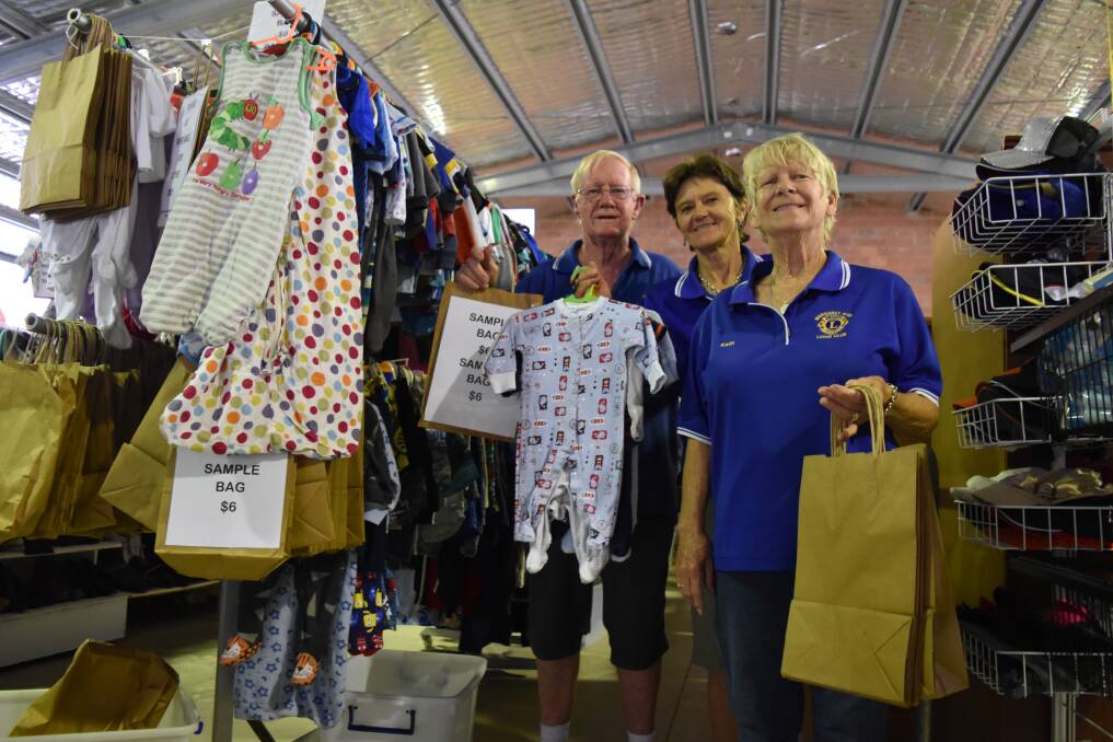 Brand new bag: The Margaret River Lions Garage Sale has gone plastic-free, swapping to brown paper bags for their $6 all-you-can-fit clothing promotion. Photo: Nicky Lefebvre