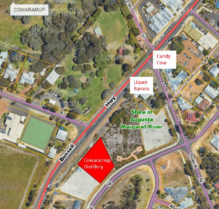 While the venue will be seen from Bussell Highway, patron access will be via Hasluck Street, Cowaramup. 