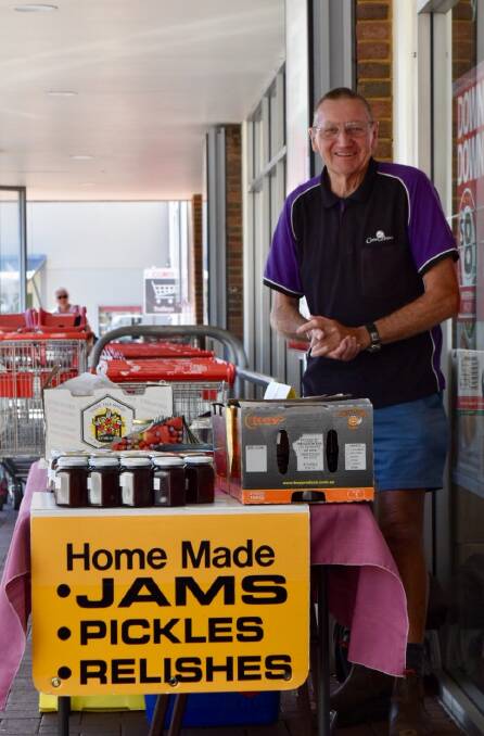 Deserved break: Bob Castle at his final day of selling jams, pickles and relishes in Margaret River last week. Photo: Nicky Lefebvre