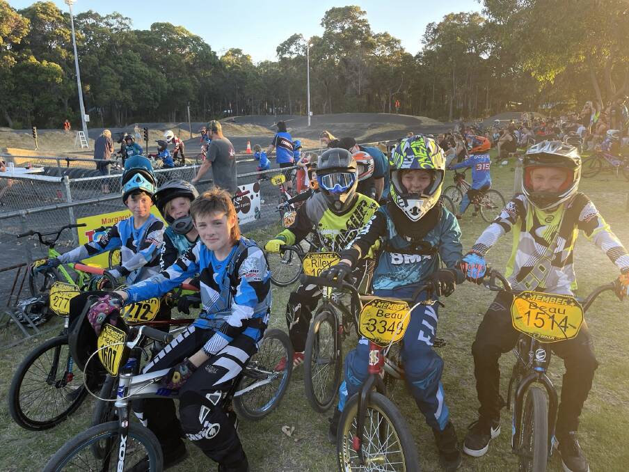 L-R: Kyle Ulph, Tasman Rodley, Heath Stephens, Riley Stanlake, Beau Gregory and Beau Ulph at the first leg of the annual South West BMX Bash Tri-Series in Cowaramup. Photo: Tracey Gregory