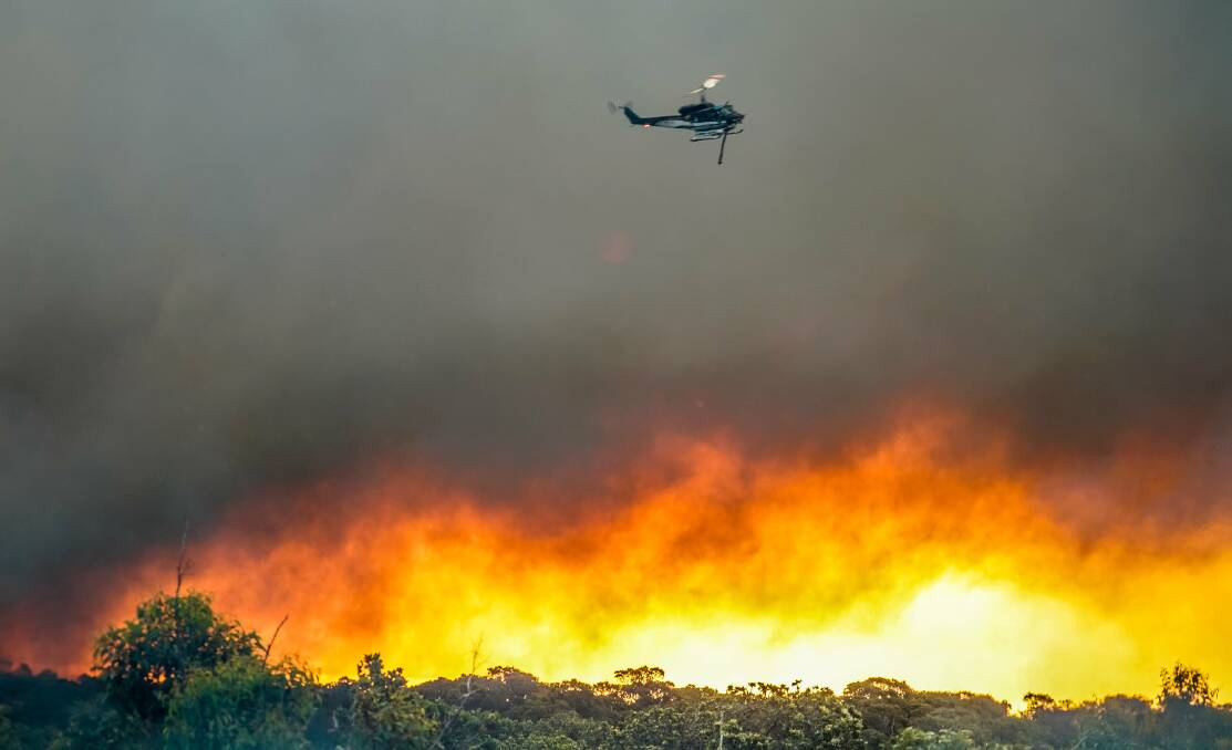 The Margaret River region fire broke out on the morning of Wednesday, December 8 and quickly took hold in dense forest, fanned by hot, gusty winds. Photo: Wallcliffe Volunteer Fire Brigade