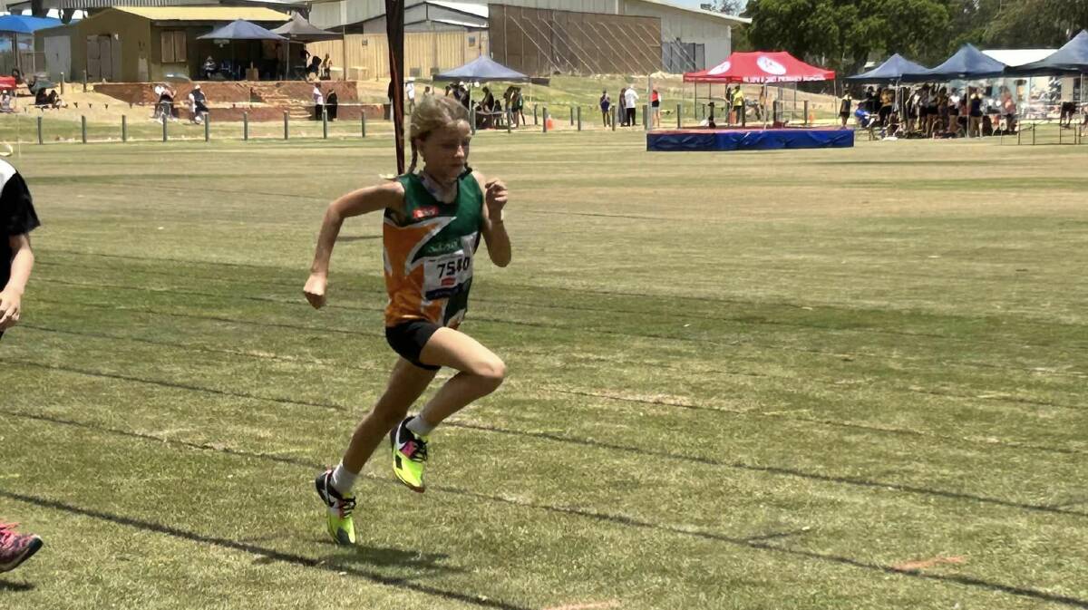 Amelie Haywood competes for the Margaret River Little Athletics Club. 