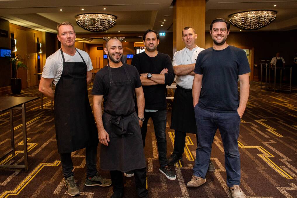 Yarri Restaurant and Bar's Head Chef Aaron Carr (left) and Aravina Estate's Head Chef Ben Day (centre) will take part in the 2019 Starlight Five Chefs Dinner in Perth.